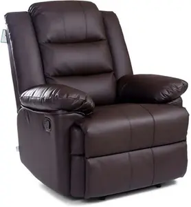 Manual Leather Match Manual Recliner Brayden Studio Upholstery Colour: Brown