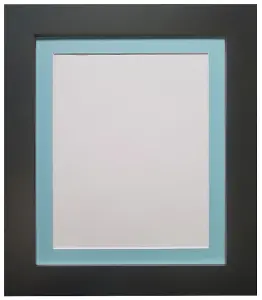 Metro Black Frame with Blue Mount for Image Size 6 x 4 Inch