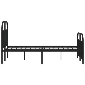 Berkfield Metal Bed Frame with Headboard and Footboard Black 120x190 cm