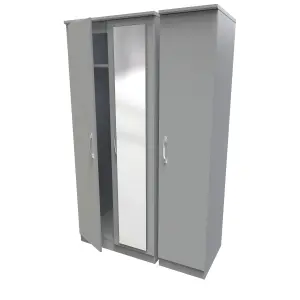 Heddon Triple Mirror Wardrobe in Dusk Grey (Ready Assembled)