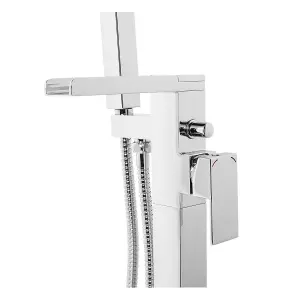 Rinse Bathrooms Designer Free Standing Bath Shower Mixer Tap Floor Standing Chrome Bath Filler