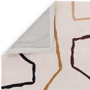 Multicoloured Modern Handmade Multi Abstract Wool Rug for Bedroom Living Room & Dining Room-160cm X 230cm