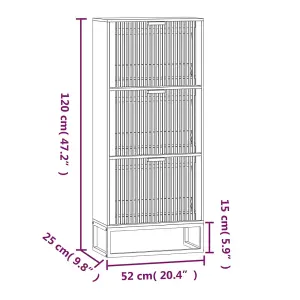 Berkfield Shoe Cabinet Black 52x25x120 cm Engineered Wood