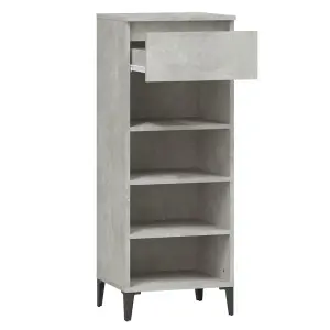 Berkfield Shoe Rack Concrete Grey 40x36x105 cm Engineered Wood