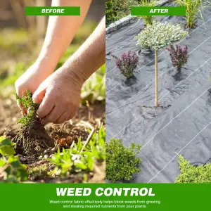 1m x 10m Weed Suppressant Garden Ground Control Fabric