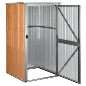 Berkfield Garden Tool Shed Brown 88x89x161 cm Galvanised Steel