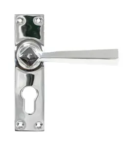 From The Anvil Polished Chrome Straight Lever Euro Lock Set