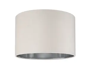 GoodHome Bodmin Beige Silver effect Round Lamp shade (D)30cm