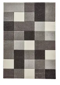 Grey Geometric Modern Handmade Rug for Living Room Bedroom and Dining Room-120cm X 170cm