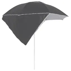 Berkfield Beach Umbrella with Side Walls Anthracite 215 cm