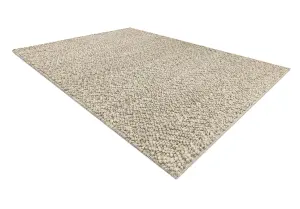 Wool carpet TAHAR 99005G grey / beige - HAND-WOVEN loop, uniform 200x290 cm