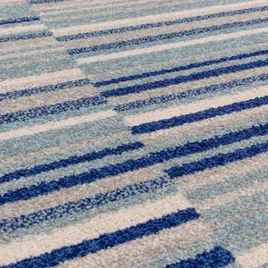 Blue Stripe Optical/ (3D) ,Funky Modern Easy to clean Rug for Dining Room-160cm X 230cm