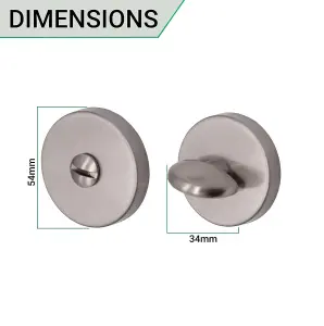 EAI Tubular Bathroom Deadbolt Kit - 76mm Case - 57mm Backset - Satin Stainless