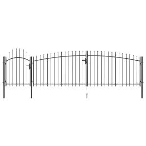 Berkfield Garden Fence Gate with Spear Top 5x1.75 m Black