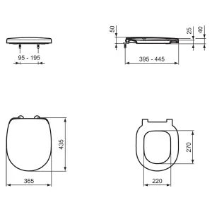 Ideal Standard Concept Freedom White Square Soft close Toilet seat