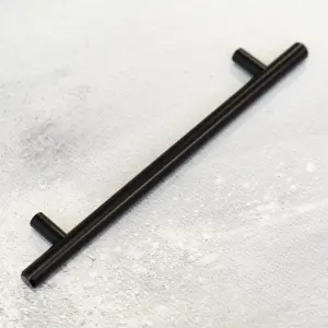 160mm Matt Black Cabinet Handle T-Bar Cupboard Door Drawer Pull Wardrobe Furniture Replacement Upcycle