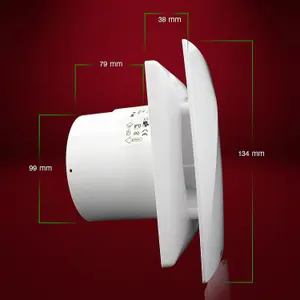 Blauberg Moon Zone 1 Bathroom Extractor Fan 100mm - White - Timer & Pull Cord