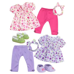 Sophia's by Teamson Kids 8 Pc Set Outfit, Headband and Shoes for Two 15" Dolls