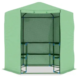 Berkfield Greenhouse with Shelves Steel 227x223 cm