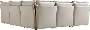 Byron Pillow Edge Beige Fabric Modular Sofa, 5-Seater Corner - Daals - Sofas