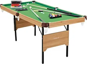 6ft Folding Snooker & Pool Table By Pureline - Oak