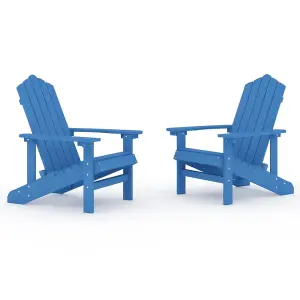 Berkfield Garden Adirondack Chairs 2 pcs HDPE Aqua Blue