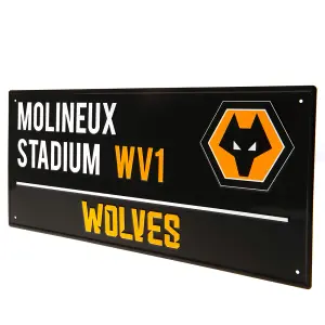 Wolverhampton Wanderers FC Street Sign Plaque Black/White/Yellow (One Size)