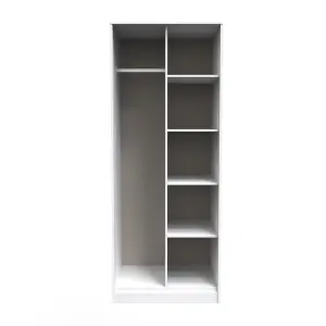 Toledo Open Wardrobe in Deep Black & White (Ready Assembled)