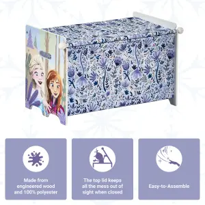 Disney Frozen Storage Box - Easy to Assemble Toy Chest for Kids - Durable and Spacious Organizer for Toys, Books & Games