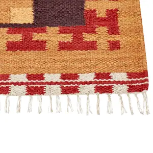 Cotton Kilim Area Rug 200 x 300 cm Multicolour PARAKAR