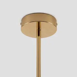 houseof Brass Frosted Glass Opal Ball Shade Disk Ceiling Light - Gold