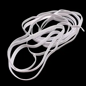 6mm Wide Flat Elastic Band, Stretchable Elastic Cord Flat Tape, White - 250 metres