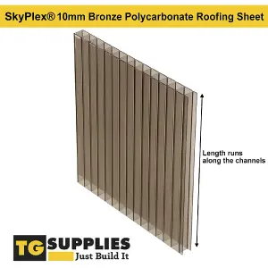 High Impact AntiFog 10mm Bronze Polycarbonate Sheet SkyGlaze - UV Protected Panel - 750x2500mm