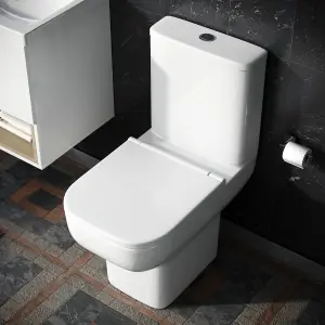 Nes Home Close Coupled Toilet Pan, Cistern & Soft Close Seat