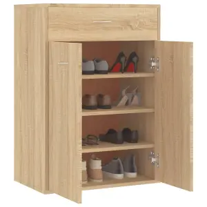 Shoe Cabinet Sonoma Oak 60x35x84 cm Engineered Wood