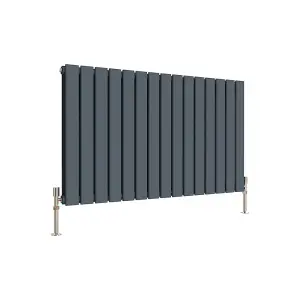 Horizontal Anthracite Double Flat Panel Radiator (H) 600 mm x (W) 1020 mm, 5060 BTU.