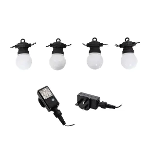 Set of 10 Indoor Outdoor Connectable Party Festoon Lights with Cool White LEDs