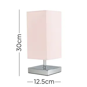 Hodei 30cm Table Lamp (Set of 2) Chrome / Dusky Pink / LED Bulb