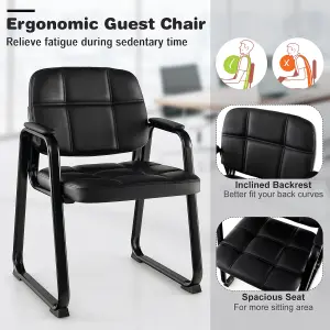 Costway 2 Pcs Waiting Room Chairs Meeting Room Chairs Reception Guest Chairs