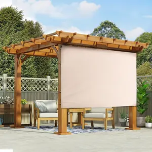 Outdoor Beige Waterproof Sunshade Privacy Panel Gazebo Sidewall Panels Sunwall 304.8cm W x 304.8cm L