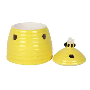 Yellow Ceramic Bee Hive Oil Burner and Wax Warmer