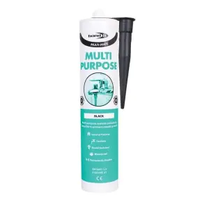 Bond It Multi-Mate GP Multi Purpose Silicone Sealant EU3 Black  BDMBL(N) (Pack of 6)