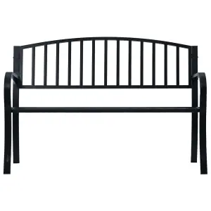 Berkfield Garden Bench 125 cm Black Steel