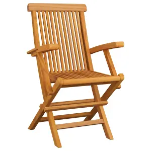 Berkfield Folding Garden Chairs 4 pcs Solid Teak Wood