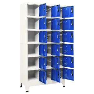 Berkfield Locker Cabinet Grey and Blue 90x40x180 cm Steel