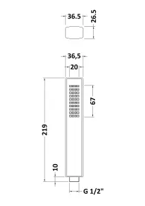 Rectangular Easy Clean Shower Handset - Chrome