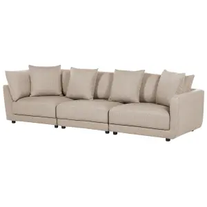 3 Seater Fabric Sofa Beige SIGTUNA