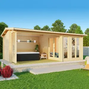 Lasita Scothern Summer House - 5.9m x 3.7m - Log Cabin with Veranda Double Glazed