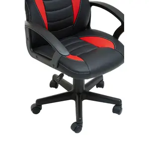 Interiors by Premier Black And Red Pu Gaming Chair