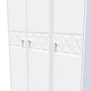 San Jose Ready assembled Contemporary White Tall Triple Wardrobe (H)1970mm (W)1110mm (D)530mm